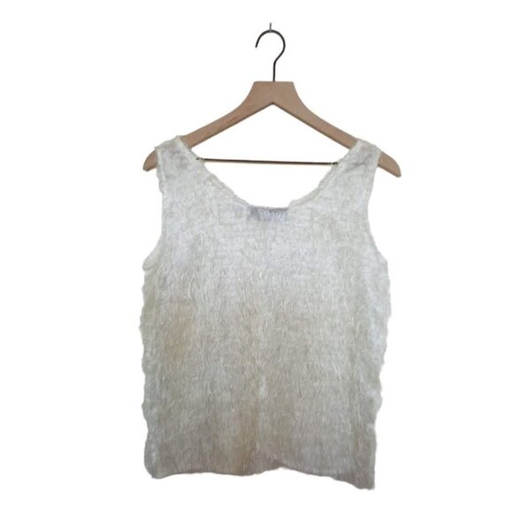 CLAUDIA Richard Vintage Eyelash Sheer Sleeveless Tank Top Sz M - Picture 3 of 5